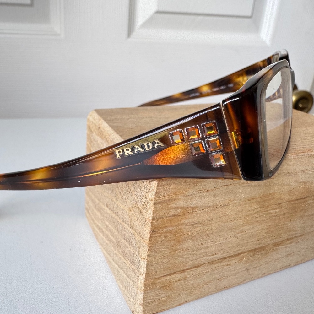 Prada VPR 06L Tortoiseshell Eyeglasses Frames 52-16 135 Havana Italy RX